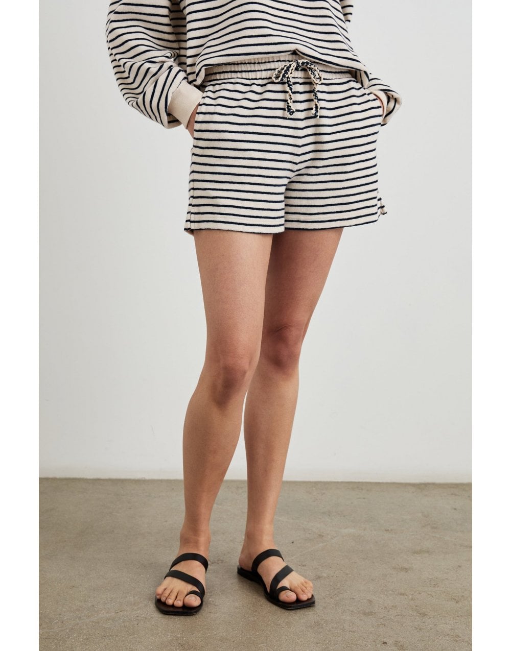 Young Ideas/Henmores - Teddy Sailor Stripe Shorts - Sailor Stripe Terry Towel - XS