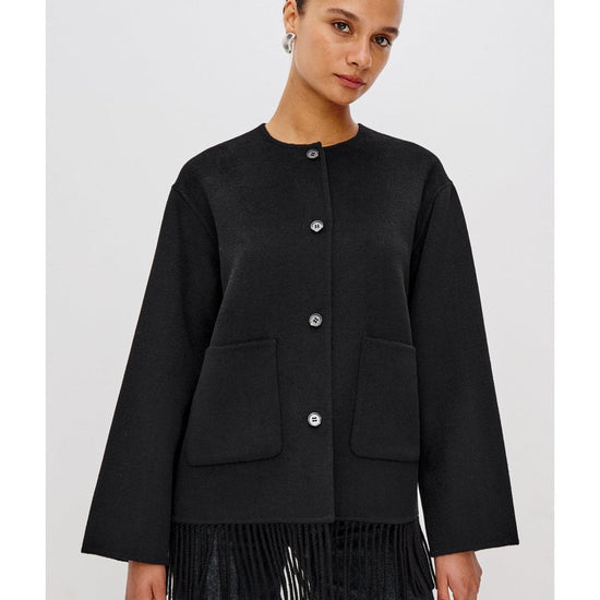 Young Ideas/Henmores - Tomoko Fringe Bottom Jacket - Black - XS