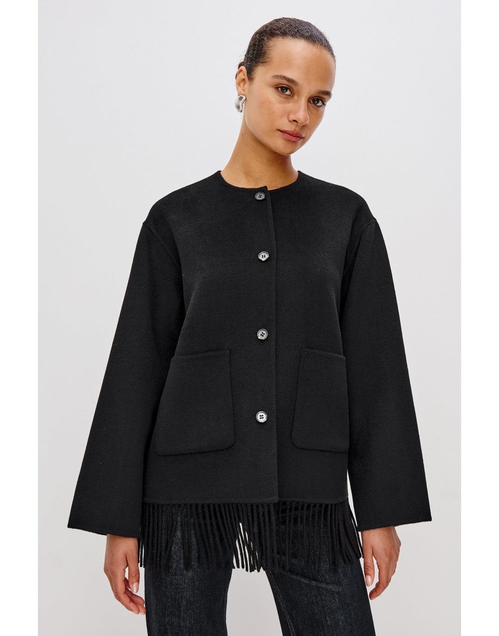 Young Ideas/Henmores - Tomoko Fringe Bottom Jacket - Black - XS