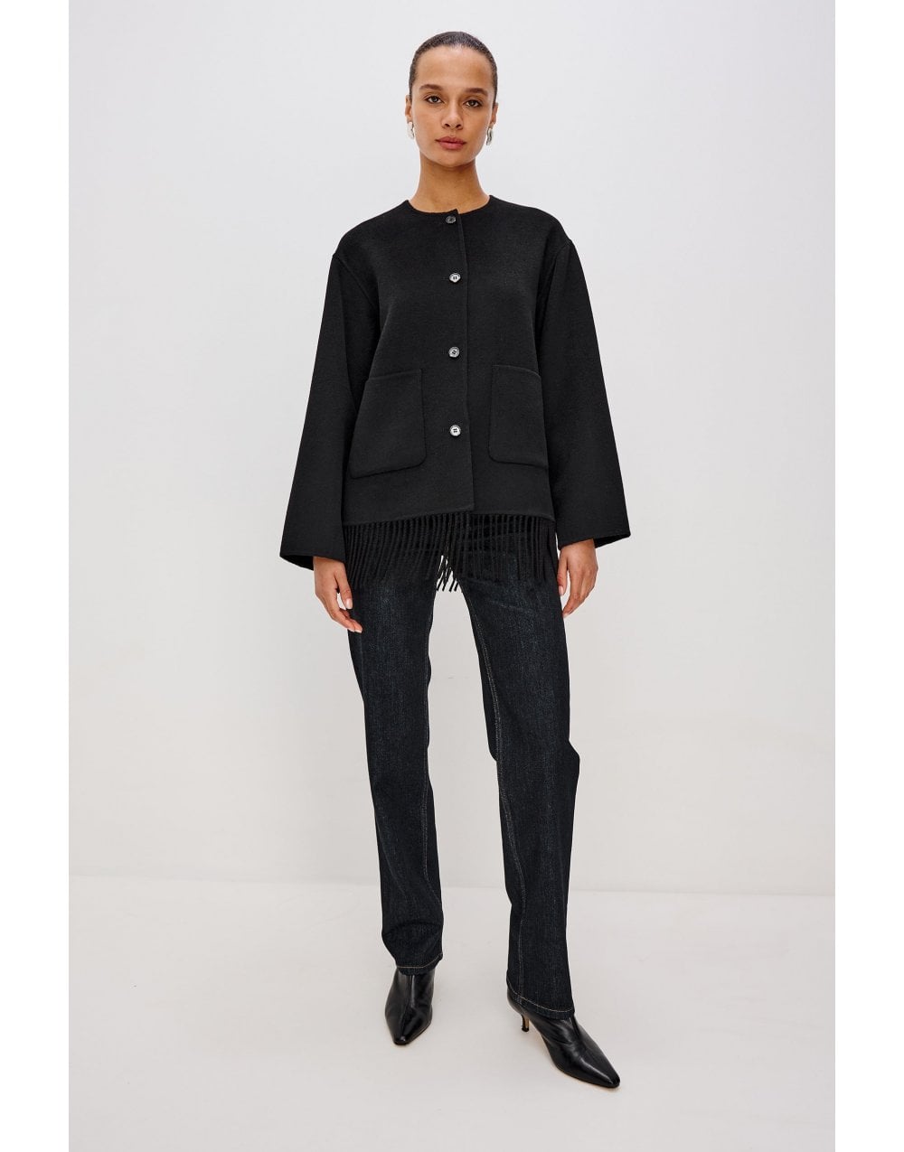 Young Ideas/Henmores - Tomoko Fringe Bottom Jacket - Black - XS