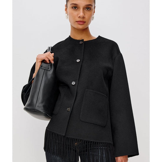 Young Ideas/Henmores - Tomoko Fringe Bottom Jacket - Black - XS