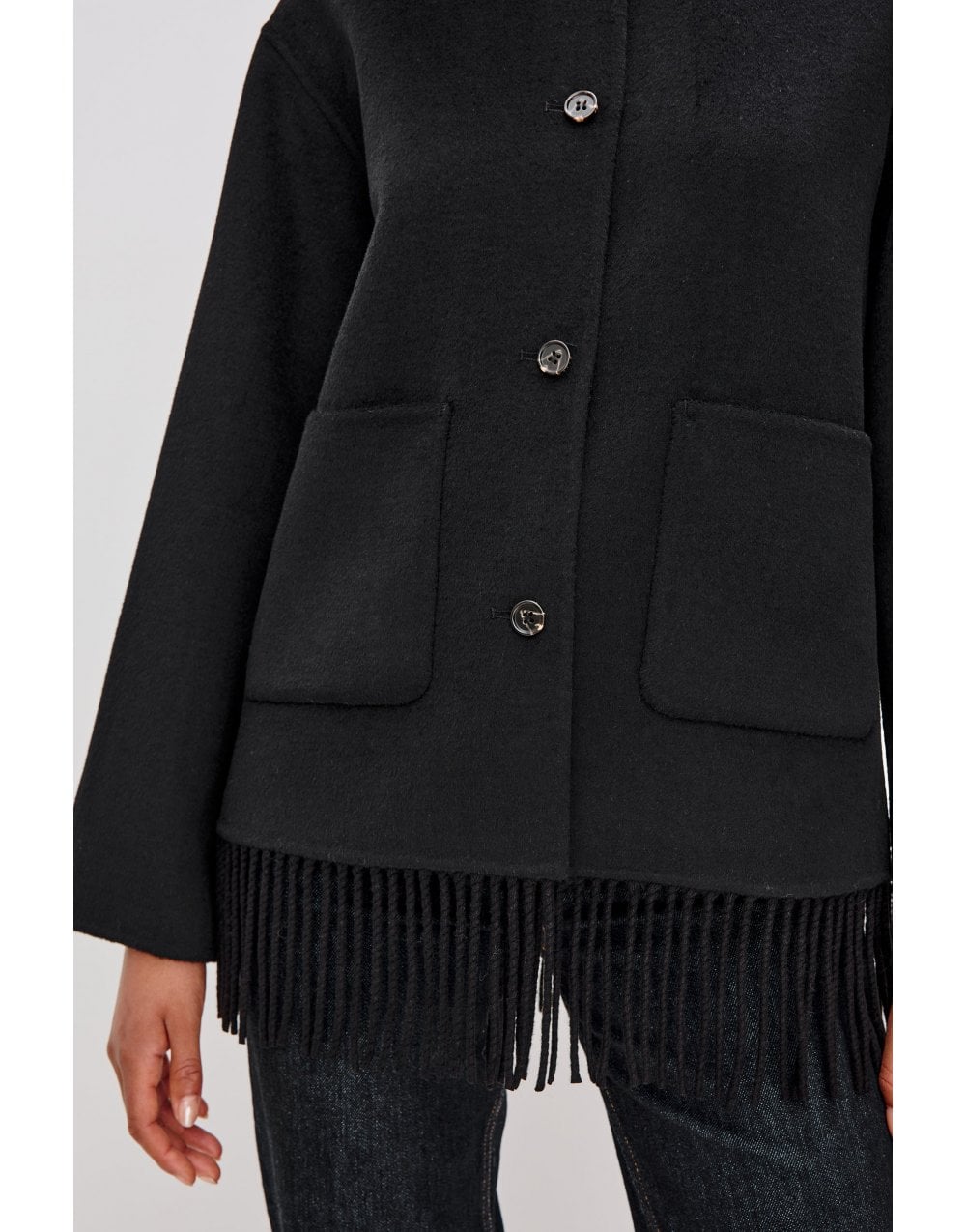 Young Ideas/Henmores - Tomoko Fringe Bottom Jacket - Black - XS