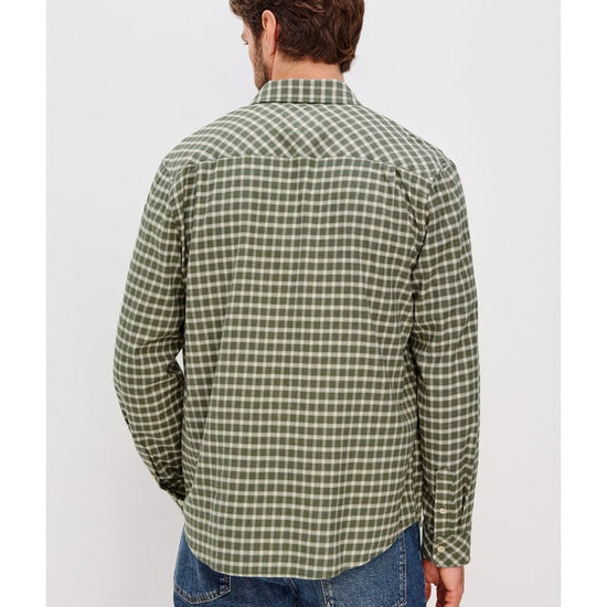 Young Ideas/Henmores - Vance Small Check Soft Touch Shirt - Basil Stone - M