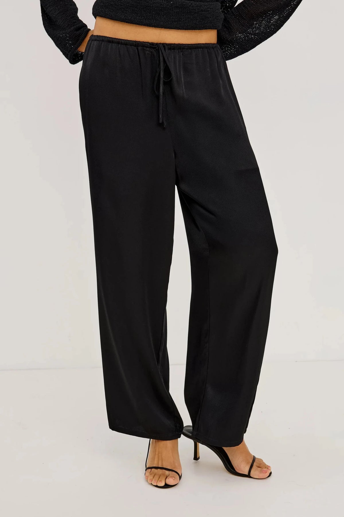 Young Ideas & Henmores -Virgo Satin Crepe Trousers -Black -S