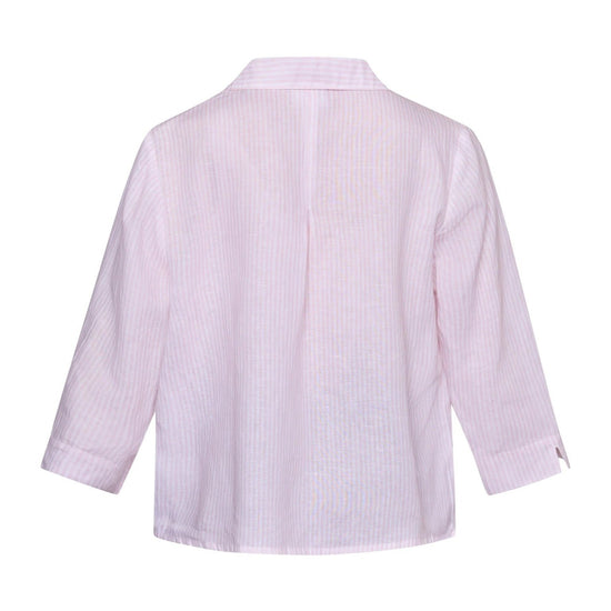 Young Ideas & Henmores - Annika Stripy V - neck Shirt With Collar - 141 Rose Stripe - S