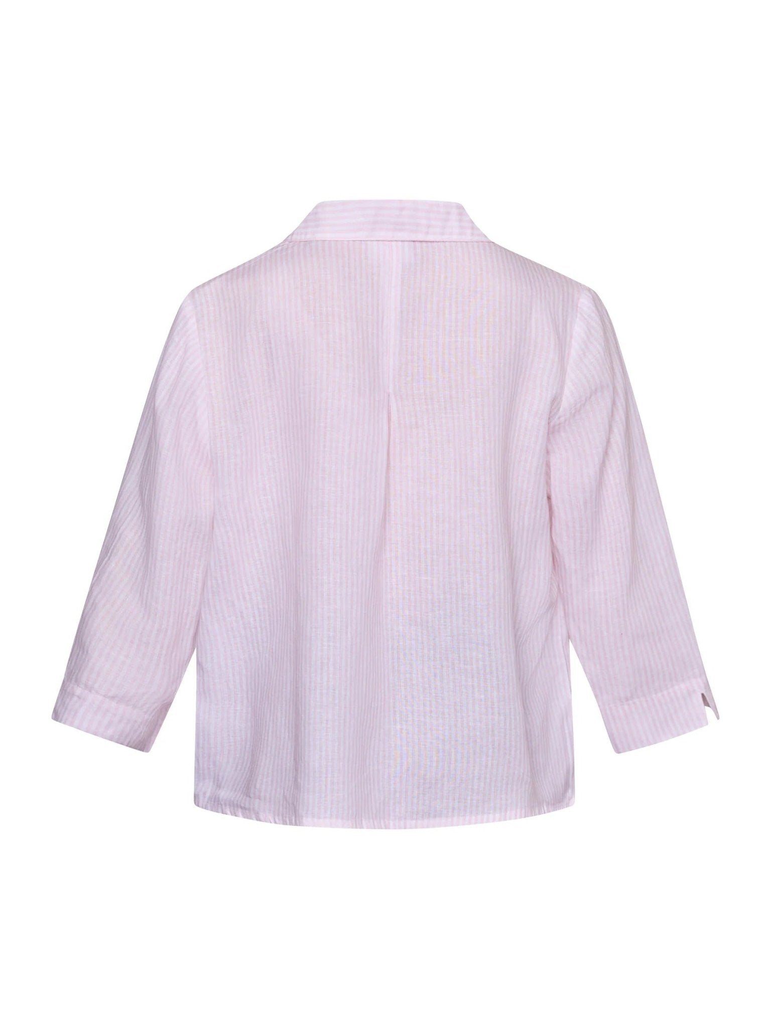 Young Ideas & Henmores - Annika Stripy V - neck Shirt With Collar - 141 Rose Stripe - S