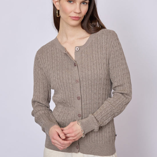 Young Ideas & Henmores - Joana Buttoned Cardigan - 424 Mid Sand Mel - S