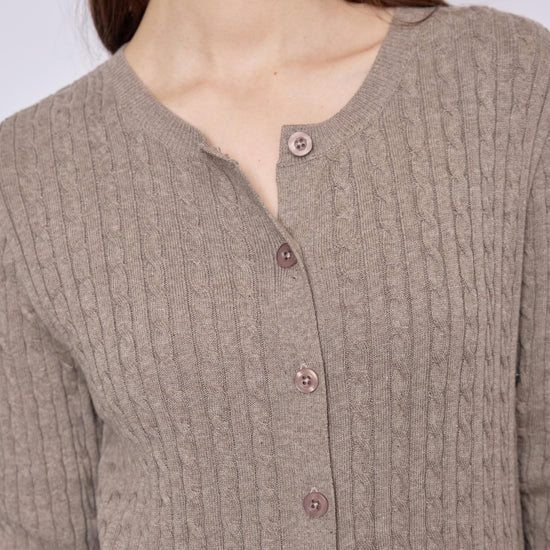 Young Ideas & Henmores - Joana Buttoned Cardigan - 424 Mid Sand Mel - S