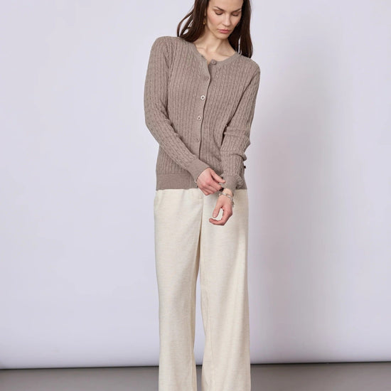 Young Ideas & Henmores - Joana Buttoned Cardigan - 424 Mid Sand Mel - S