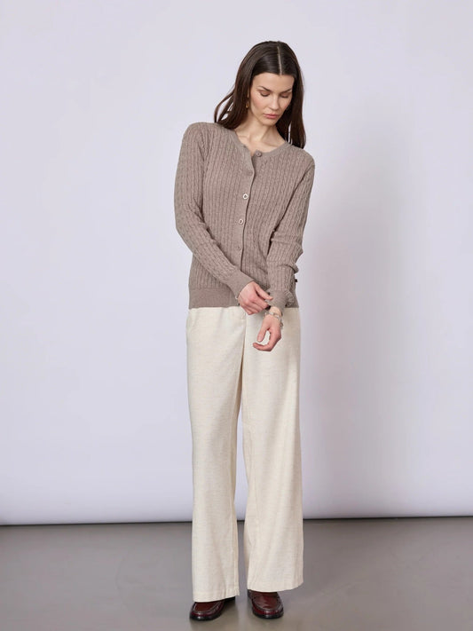 Young Ideas & Henmores - Joana Buttoned Cardigan - 424 Mid Sand Mel - S