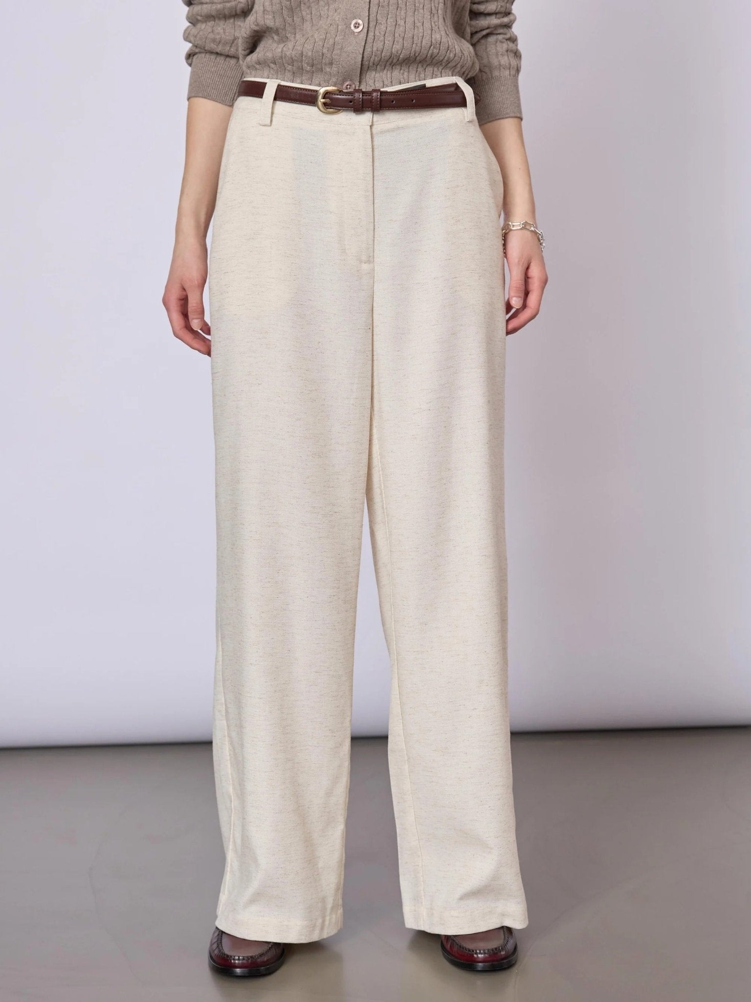 Young Ideas & Henmores - Maren Linen Trousers - 421 Ecru - S