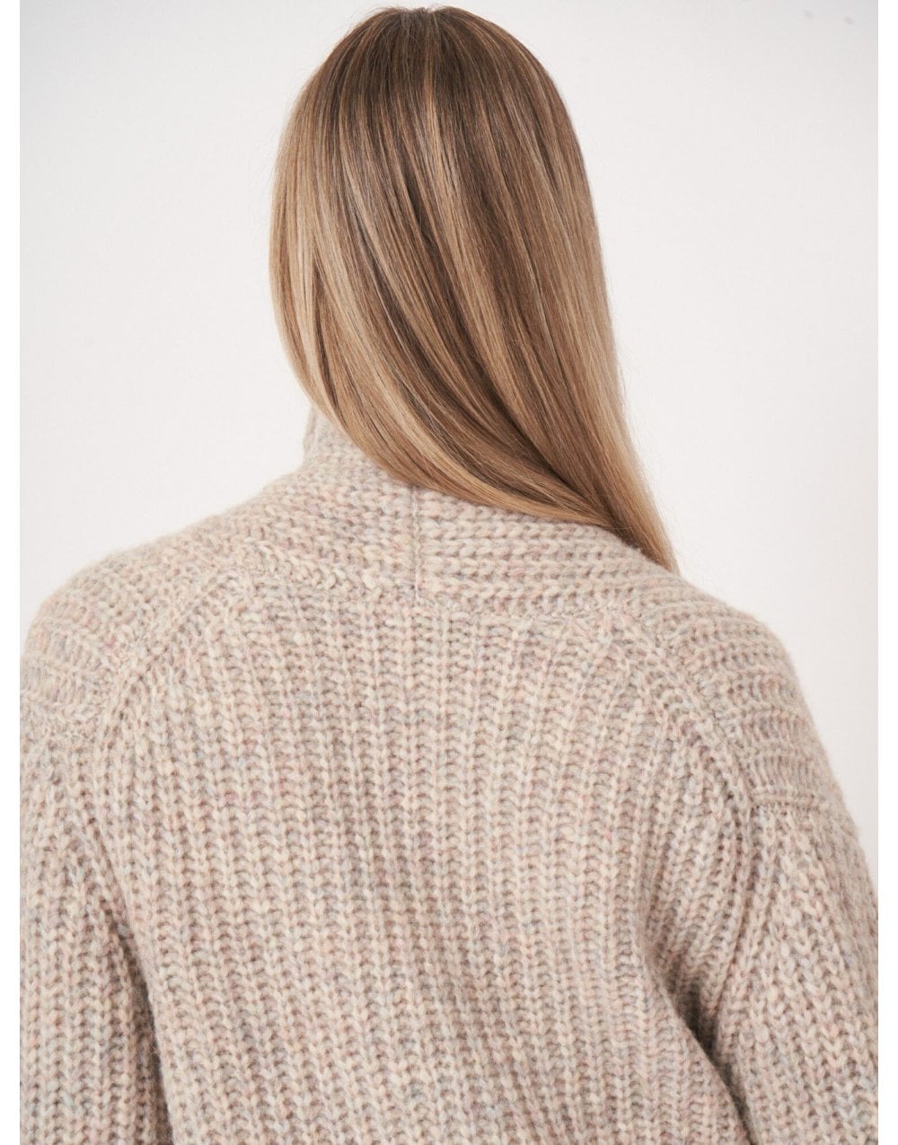 Young Ideas/Henmores - Alpaca Merino Melange Long Cardigan - 8441 Neutral - 8