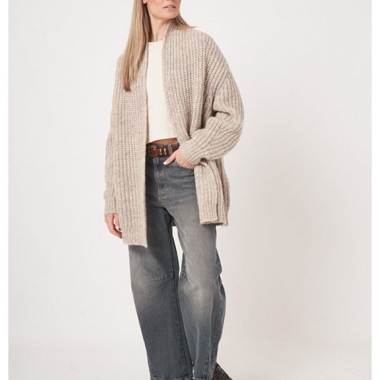 Young Ideas/Henmores - Alpaca Merino Melange Long Cardigan - 8441 Neutral - 8