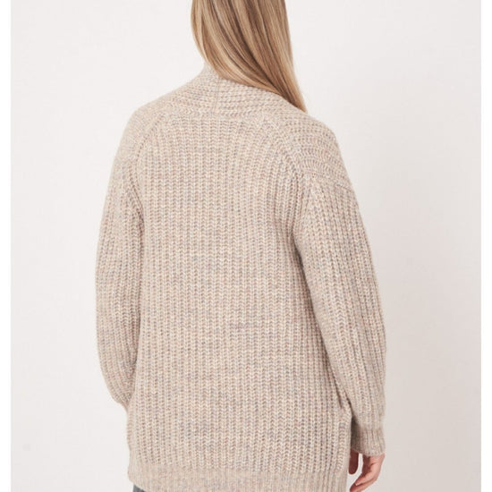 Young Ideas/Henmores - Alpaca Merino Melange Long Cardigan - 8441 Neutral - 8