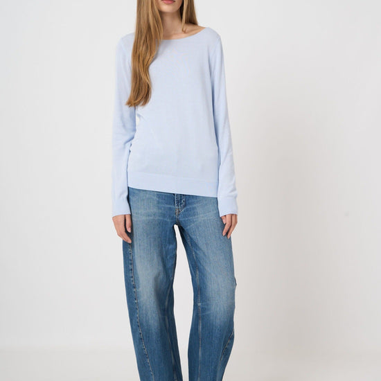 Young Ideas & Henmores -Boat Neck Long Sleeve Jumper -1769 Ocean -8