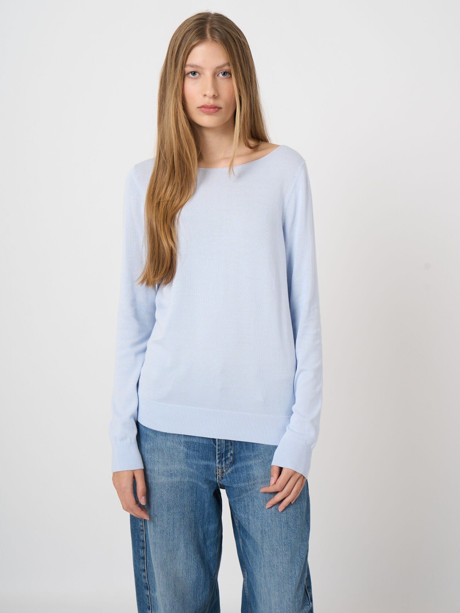 Young Ideas & Henmores -Boat Neck Long Sleeve Jumper -1769 Ocean -8