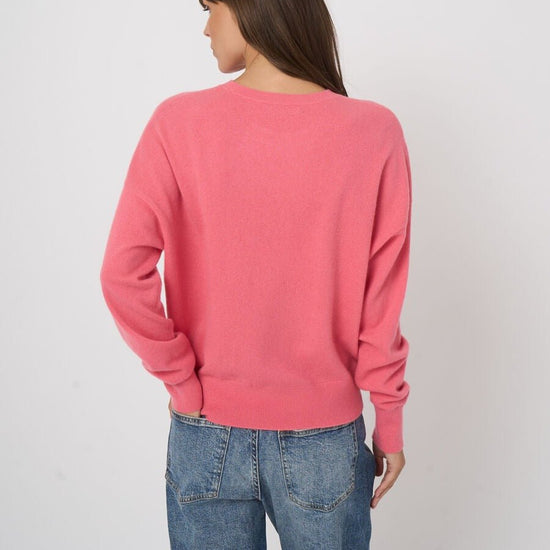 Young Ideas & Henmores - Crew Neck Elasticated Cashmere Jumper - 1763 Candy - 8
