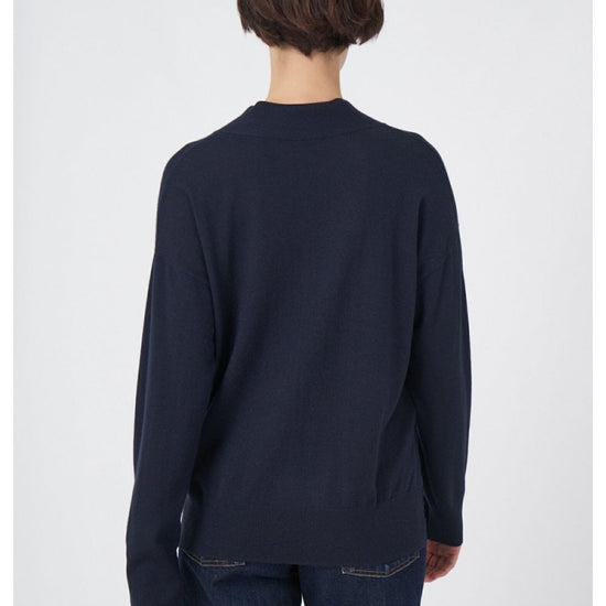 Young Ideas/Henmores - Cross V Neck Detail Jumper - 1498 Marine - 8