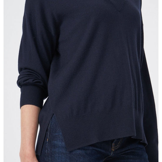 Young Ideas/Henmores - Cross V Neck Detail Jumper - 1498 Marine - 8