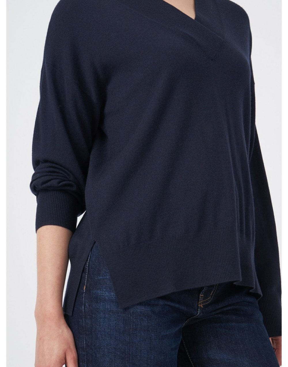 Young Ideas/Henmores - Cross V Neck Detail Jumper - 1498 Marine - 8