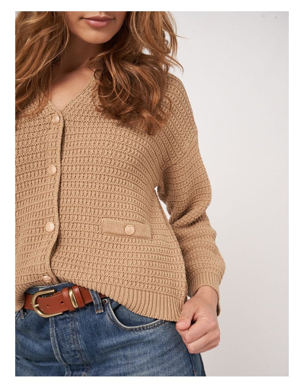 Young Ideas/Henmores - Gold Button Detail Knitted Jumper - 1714 Gold - 8