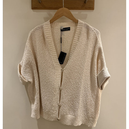 Young Ideas/Henmores - Knitted 1/2 Sleeve Cardigan - 8393 Cream - OS