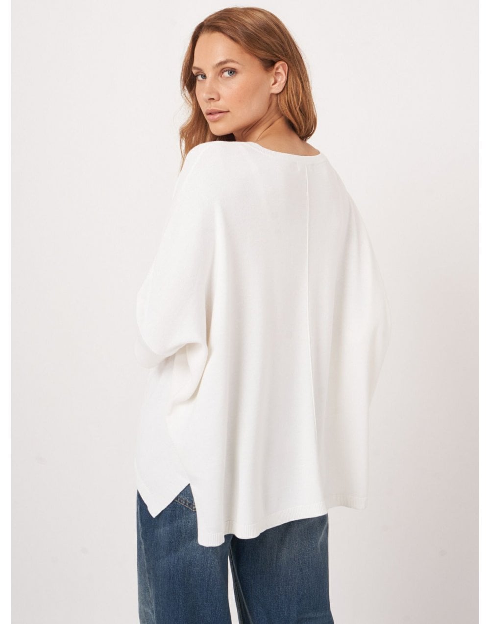 Young Ideas/Henmores - Oversized Cape Style Jumper - 1001 White - XS