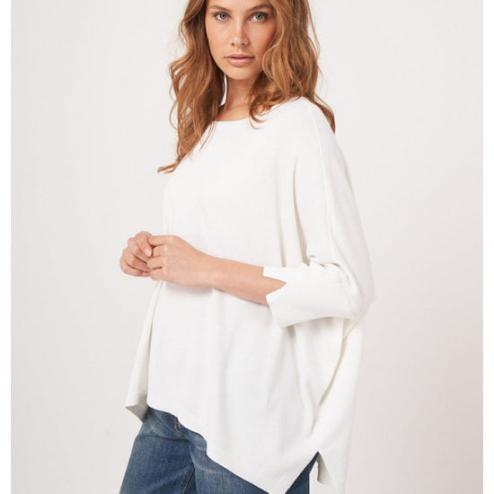 Young Ideas/Henmores - Oversized Cape Style Jumper - 1001 White - XS