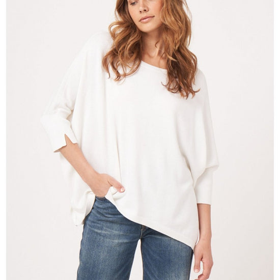 Young Ideas/Henmores - Oversized Cape Style Jumper - 1001 White - XS