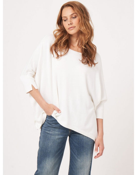 Young Ideas/Henmores - Oversized Cape Style Jumper - 1001 White - XS