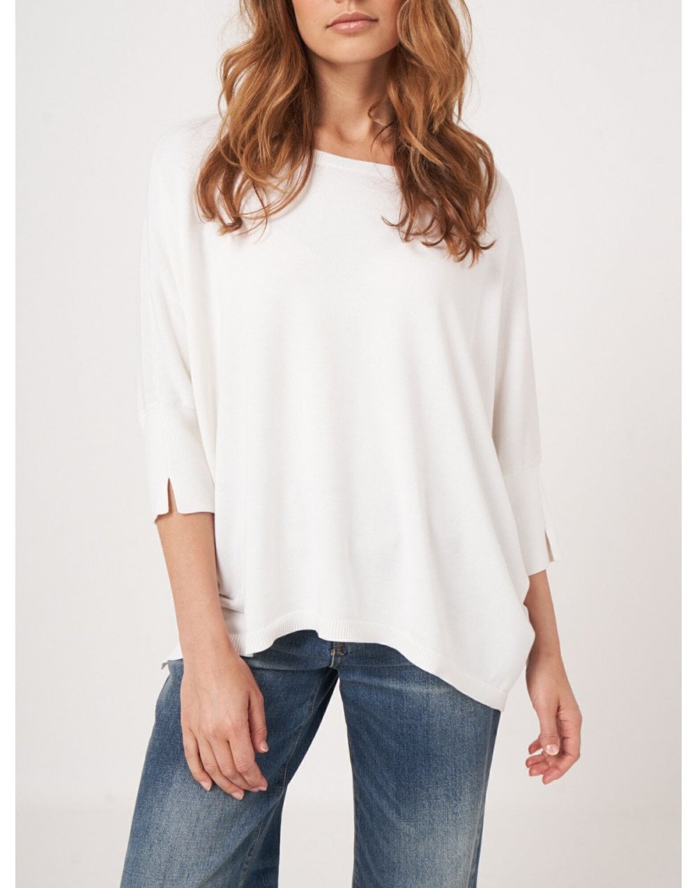 Young Ideas/Henmores - Oversized Cape Style Jumper - 1001 White - XS