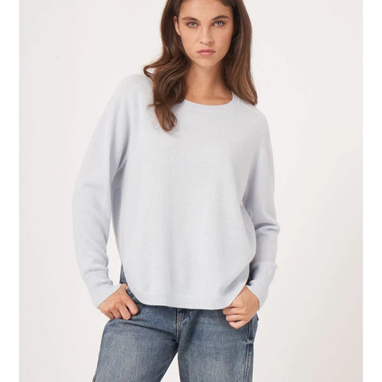 Young Ideas/Henmores - Ribbed Crew Neck Detail Cashmere Jumper - 1704 Blush Pink - 8