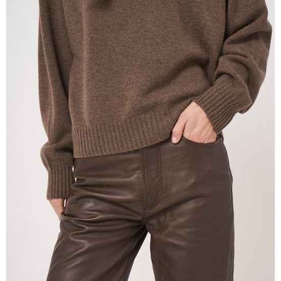 Young Ideas/Henmores - Ribbed Funnel Neck Cashmere Jumper - 1724 Cacao - 8