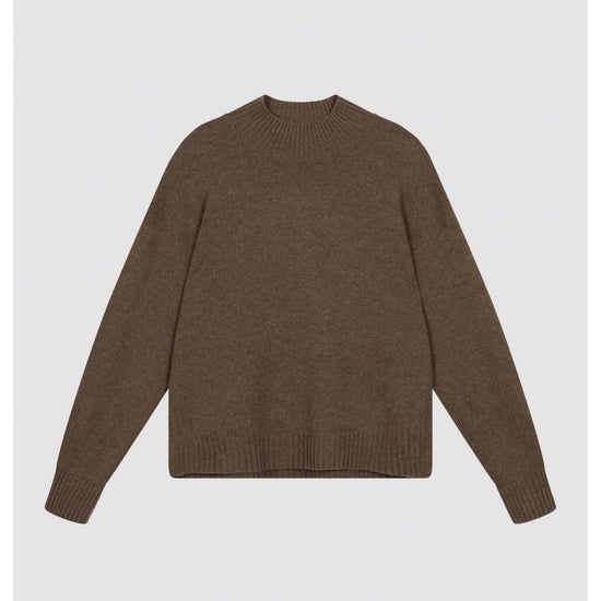 Young Ideas/Henmores - Ribbed Funnel Neck Cashmere Jumper - 1724 Cacao - 8