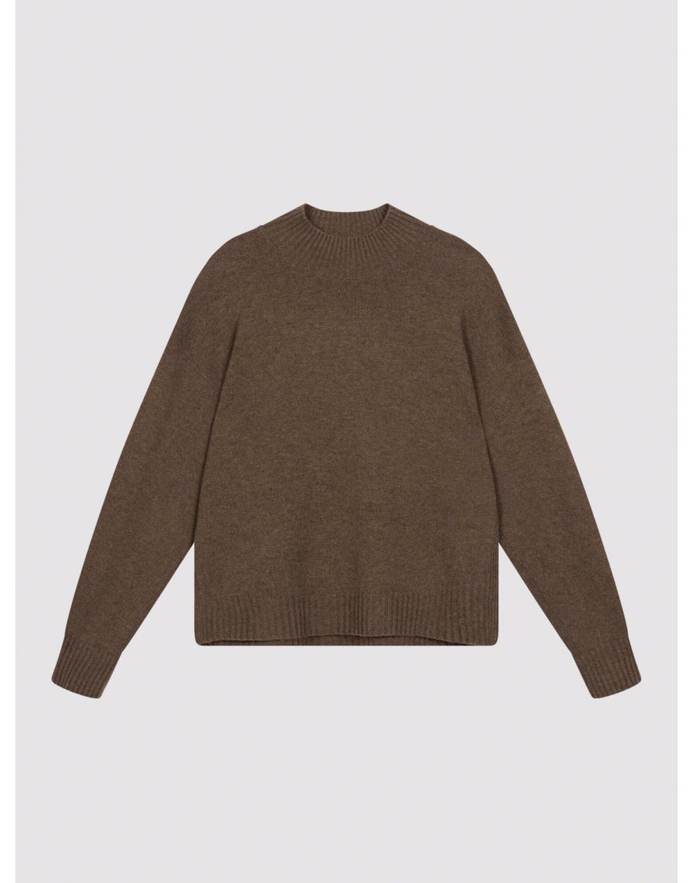 Young Ideas/Henmores - Ribbed Funnel Neck Cashmere Jumper - 1724 Cacao - 8