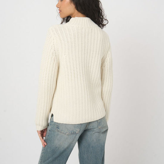 Young Ideas & Henmores - Ribbed Hem Cashmere Jumper - 1002 Cream - 8