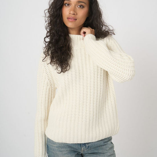 Young Ideas & Henmores - Ribbed Hem Cashmere Jumper - 1002 Cream - 8