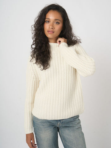 Young Ideas & Henmores - Ribbed Hem Cashmere Jumper - 1002 Cream - 8