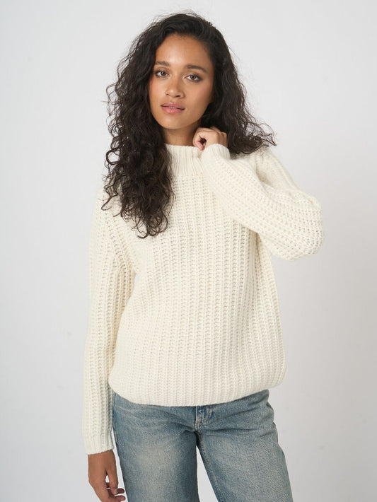 Young Ideas & Henmores - Ribbed Hem Cashmere Jumper - 1002 Cream - 8
