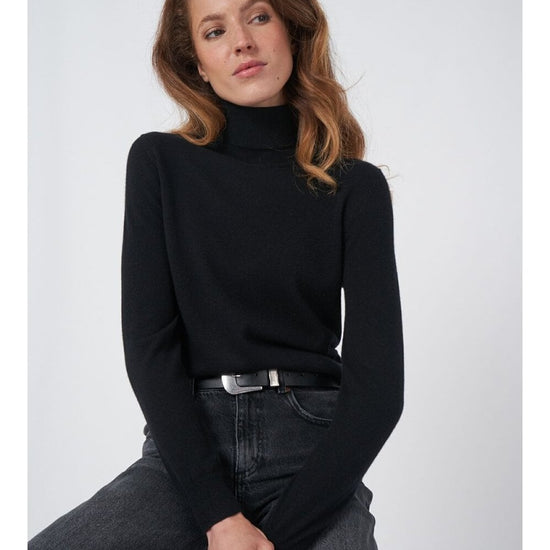 Young Ideas/Henmores - Ribbed Roll Neck Straight Jumper - 1025 Black - 10