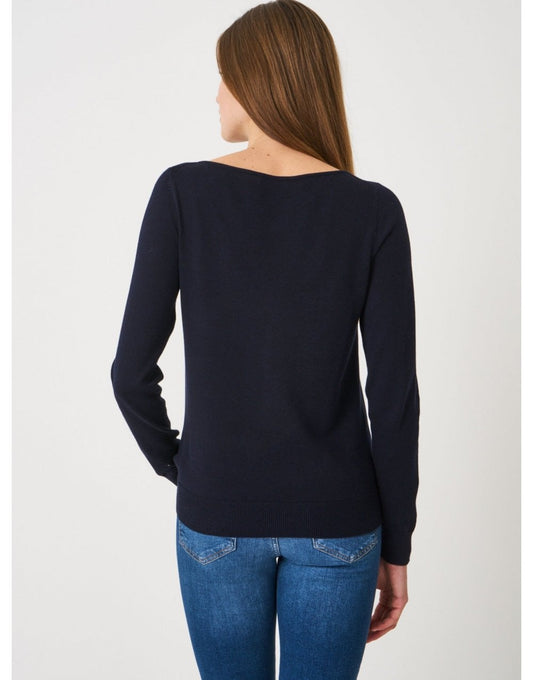Young Ideas/Henmores - Round Neck Long Sleeve Jumper - 1024 Navy - 8