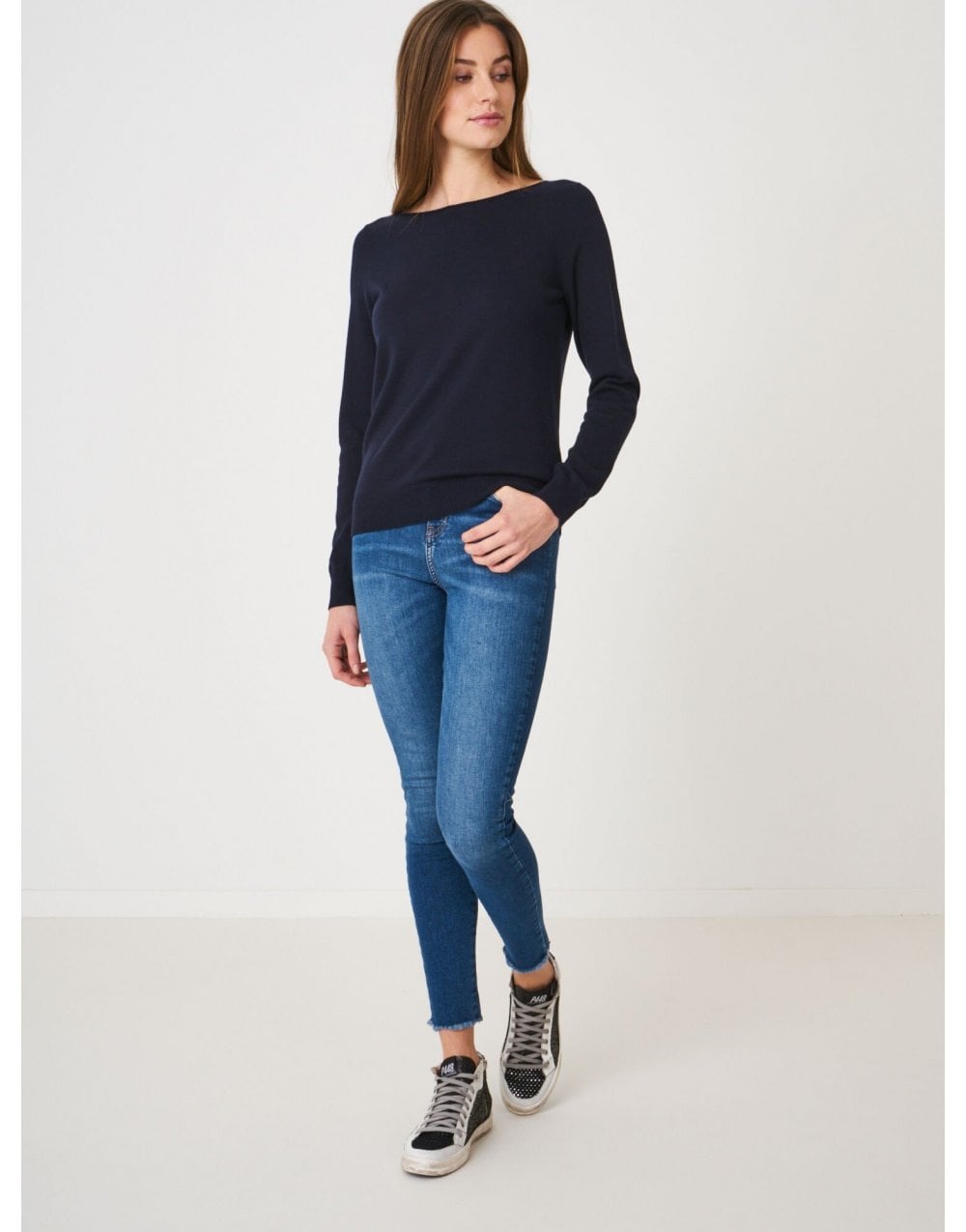 Young Ideas/Henmores - Round Neck Long Sleeve Jumper - 1024 Navy - 8
