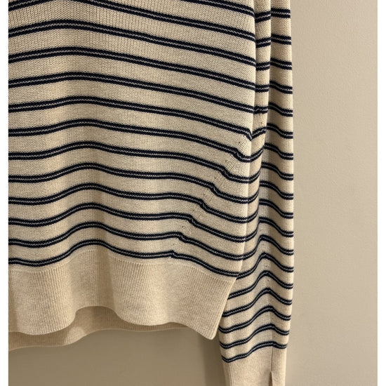 Young Ideas/Henmores - Striped V Neck Oversized Jumper - 1386 Ivory - 8