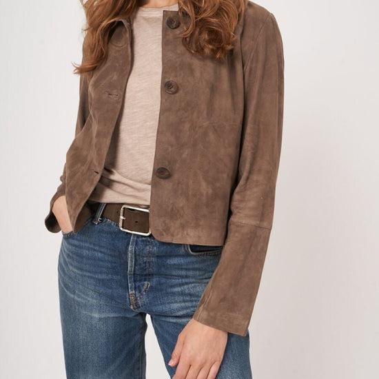 Young Ideas & Henmores - Suede Crop Jacket - 1695 Soil - 8