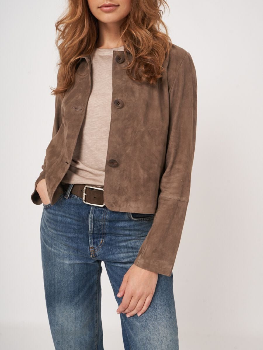Young Ideas & Henmores - Suede Crop Jacket - 1695 Soil - 8