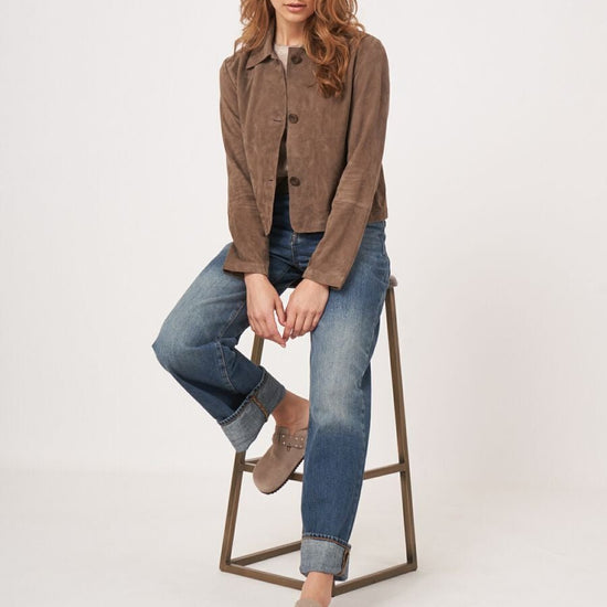 Young Ideas & Henmores - Suede Crop Jacket - 1695 Soil - 8