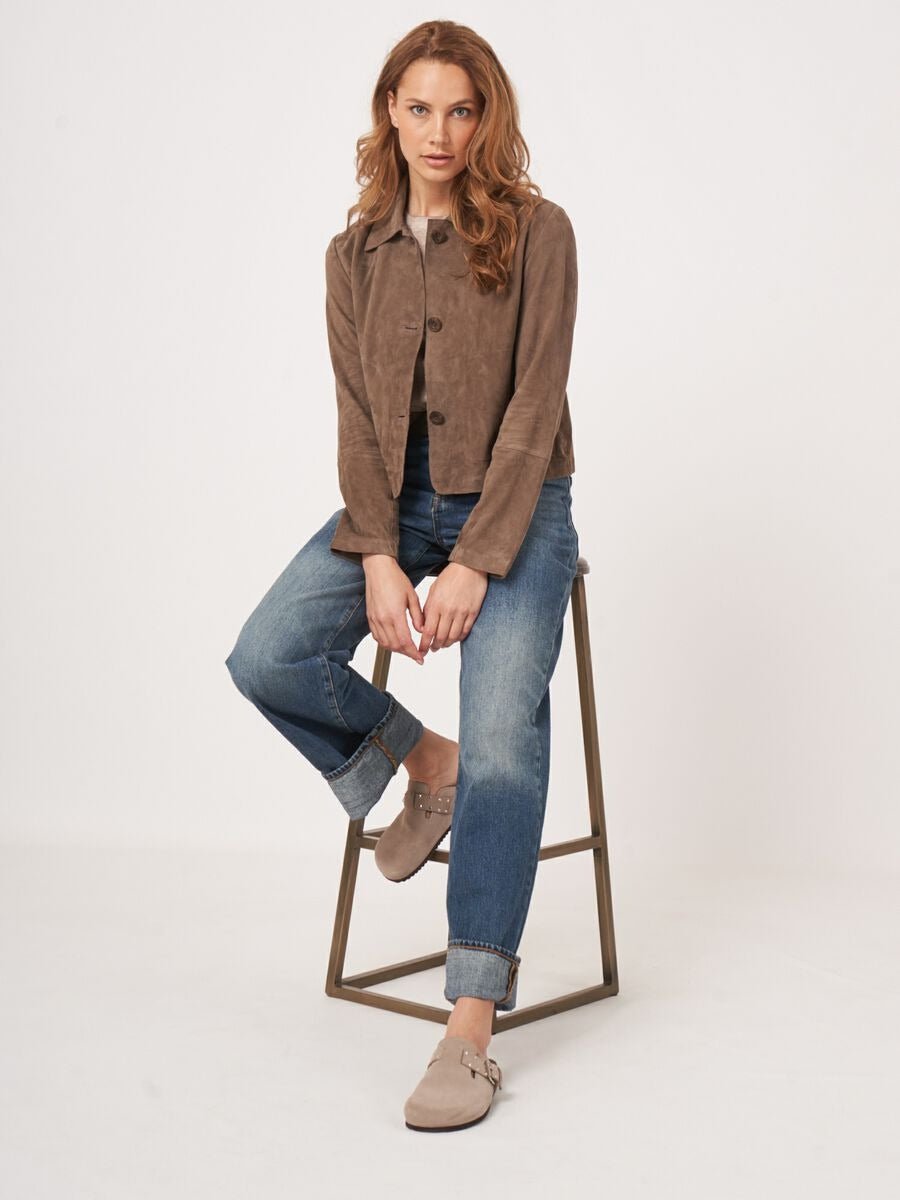Young Ideas & Henmores - Suede Crop Jacket - 1695 Soil - 8