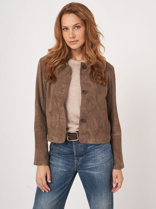 Young Ideas & Henmores - Suede Crop Jacket - 1695 Soil - 8