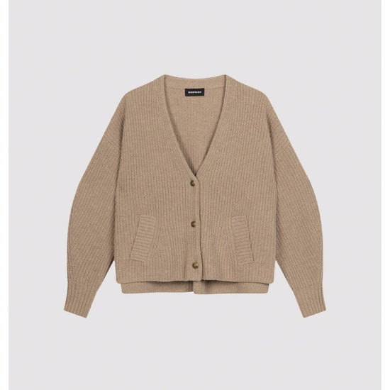Young Ideas/Henmores - Thick Knit Ribbed Merino Cardigan - 1742 Desert - 8