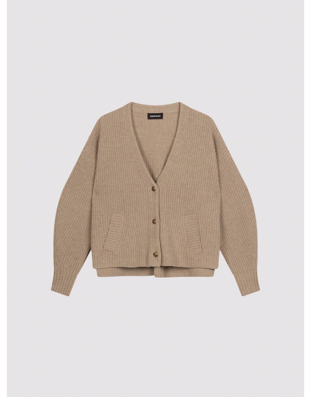 Young Ideas/Henmores - Thick Knit Ribbed Merino Cardigan - 1742 Desert - 8